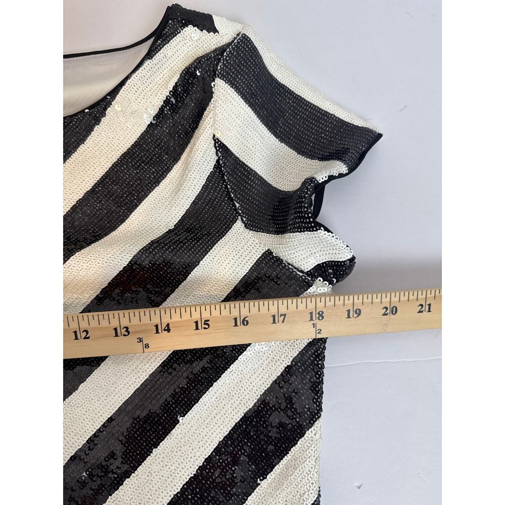White House Black Market NWT Sequin Stripe Dress Medium - Picture 6 of 8